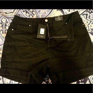 High waisted denim shorts